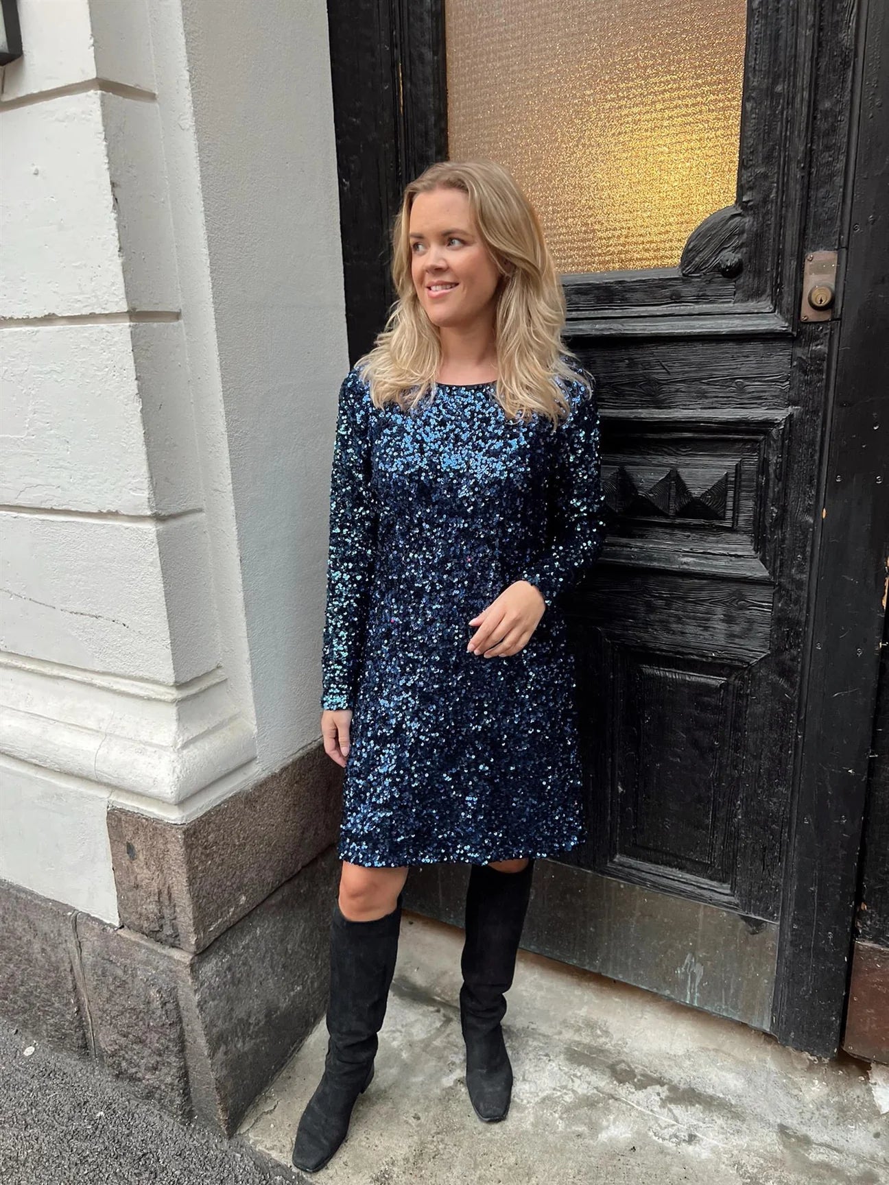 Sequins Dress Roundneck