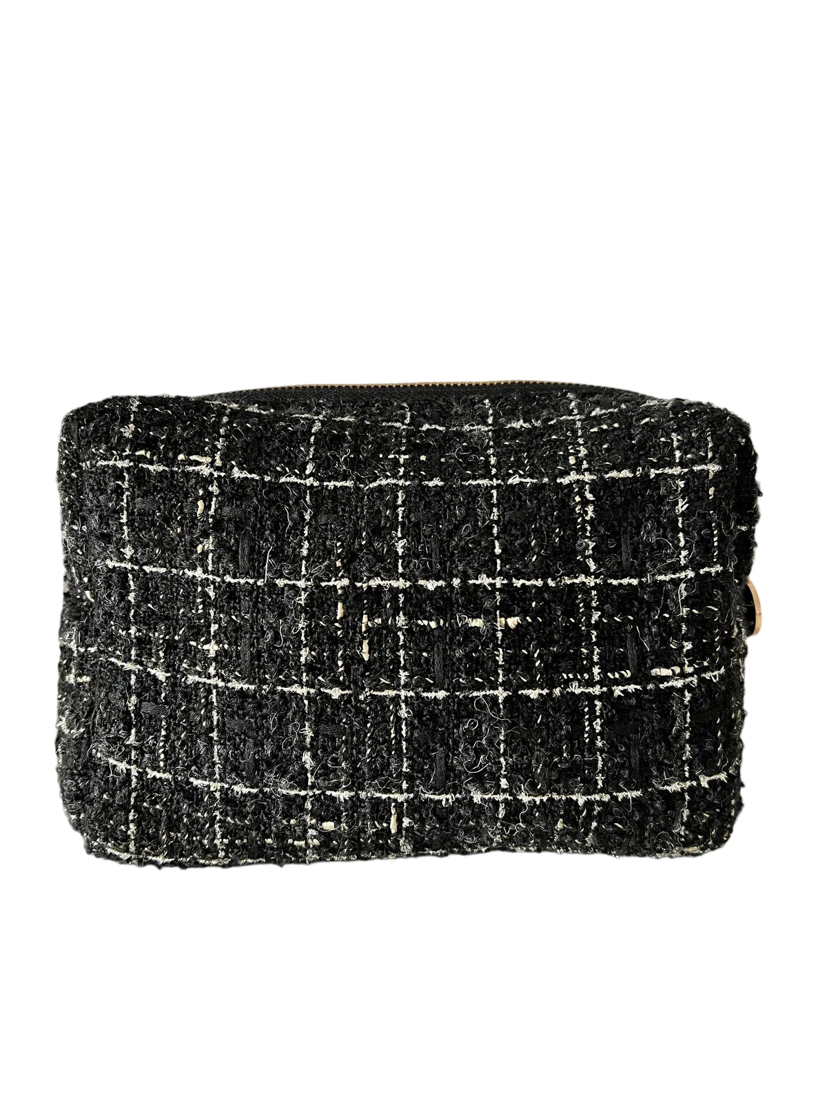 Tweed Make-Up Bag Large Black