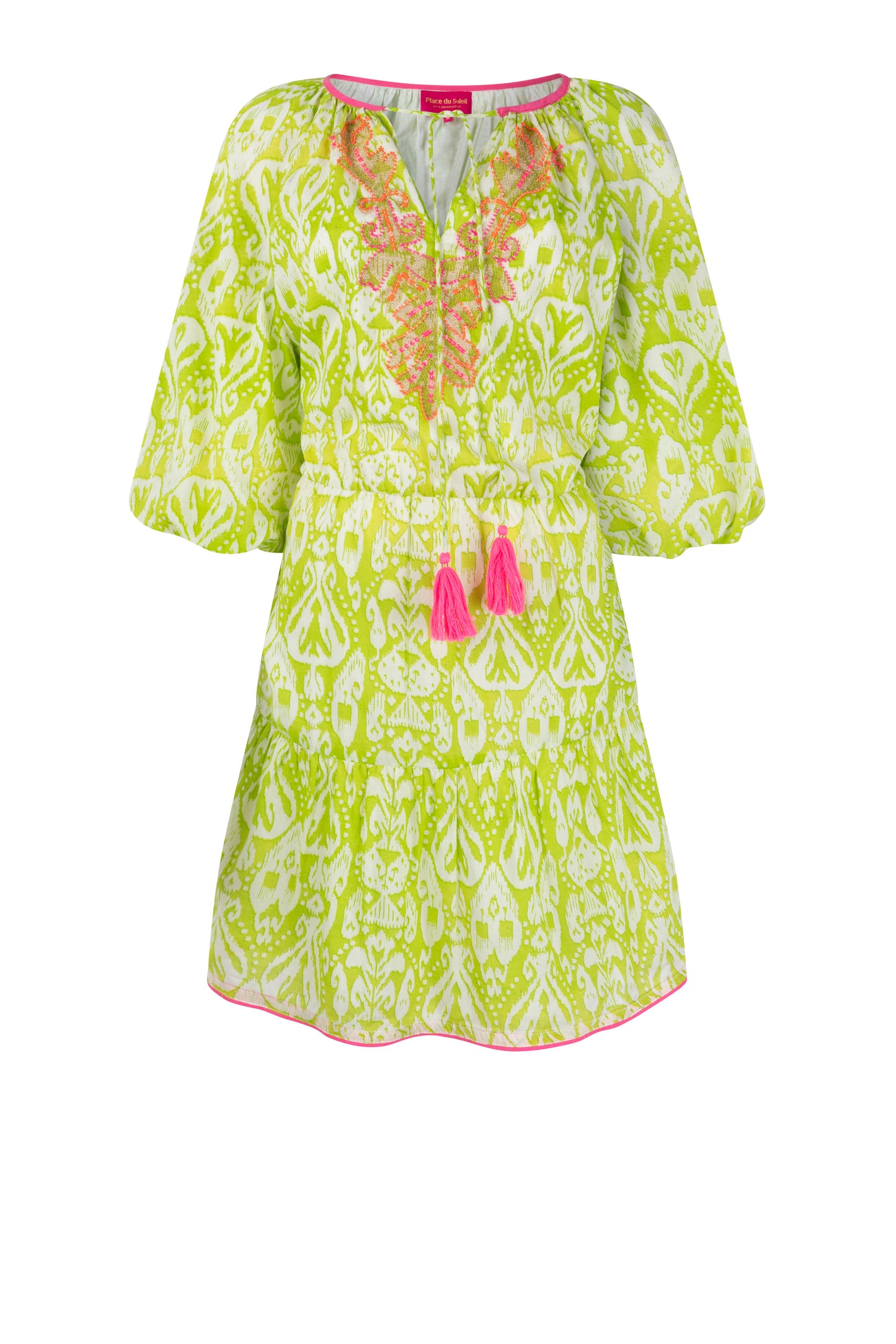 Place du Soleil - Inka Short Dress Green