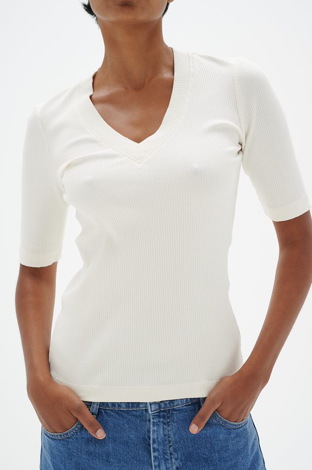 Dagna V T-shirt Creme